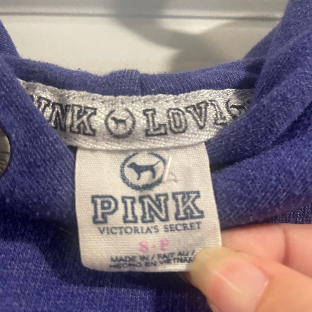 Victoria's Secret Purple Hoodie with White Accents - Picture 3 of 4